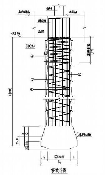 4层框架结构酒店客房结构CAD施工图纸（桩基础坡屋面） - 4