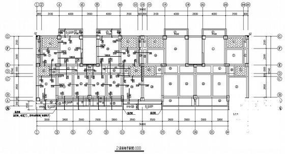 6层廉租房坡屋面底框结构住宅楼结构CAD施工图纸 - 1
