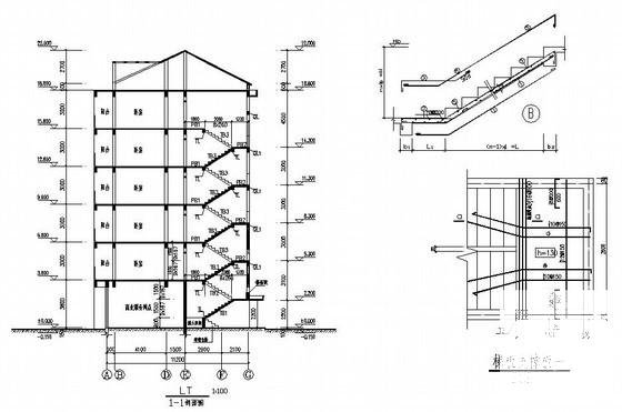 6层廉租房坡屋面底框结构住宅楼结构CAD施工图纸 - 4