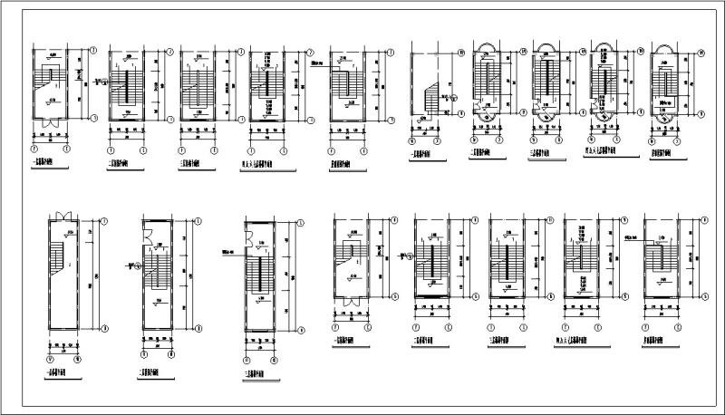 现代扇形多层酒店建筑设计CAD施工图纸（砌体结构） - 3