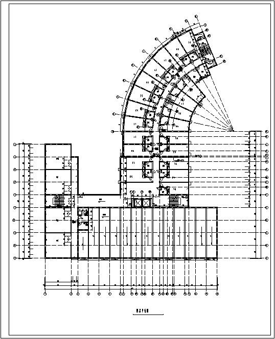 现代扇形多层酒店建筑设计CAD施工图纸（砌体结构） - 5