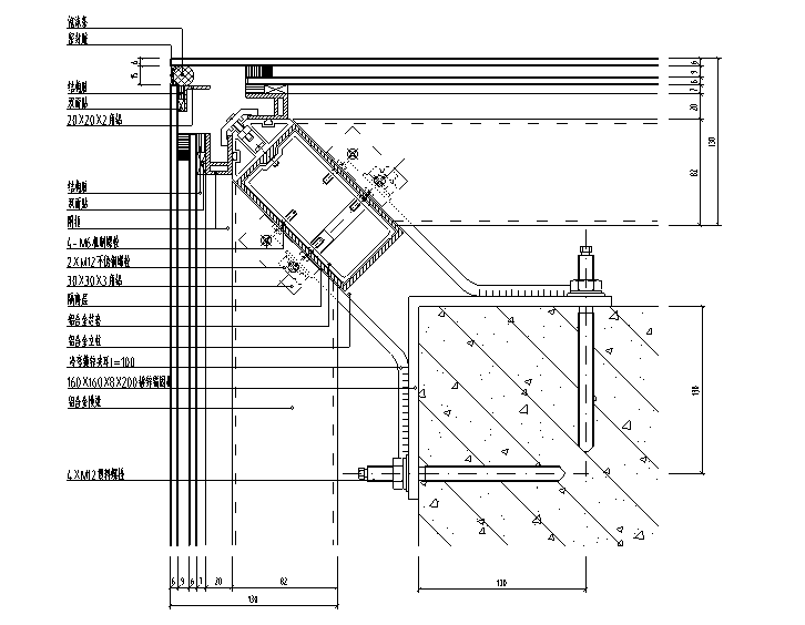 玻璃幕墙节点大样图 - 1