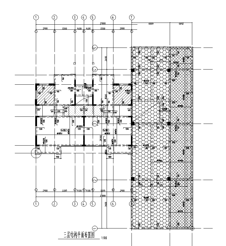 4层叠拼住宅带商业结构施工方案图纸 - 1