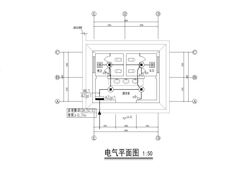 公共卫生间施工图 - 1