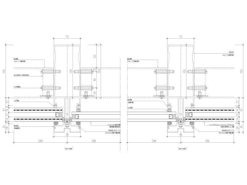 玻璃幕墙节点大样 - 1