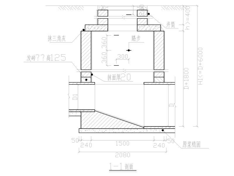 砖砌圆形污水检查井 - 1