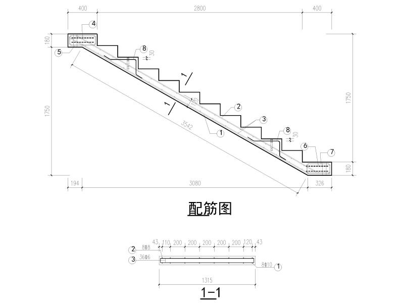 楼梯结构图纸 - 3