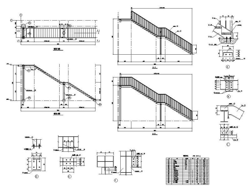 钢结构楼梯施工图纸 - 1