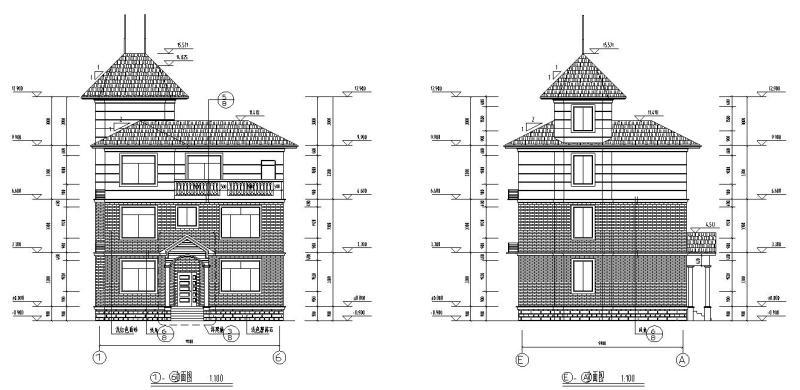 别墅建筑施工图纸 - 2