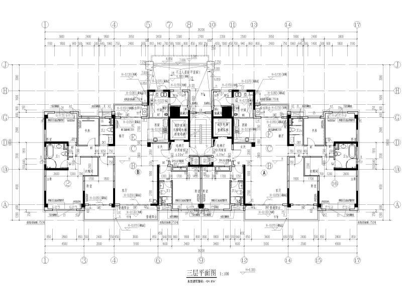 著名房企17层住宅全套施工大样图2018 - 3