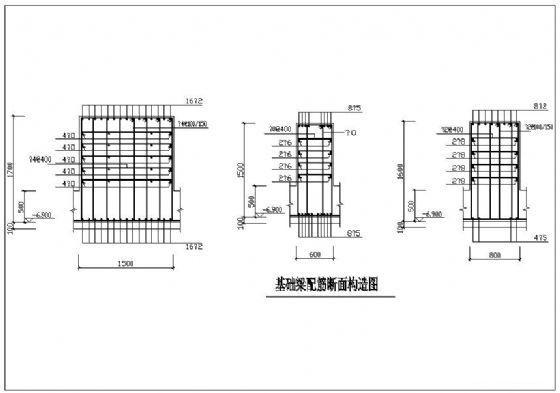 基础梁配筋断面图 - 1