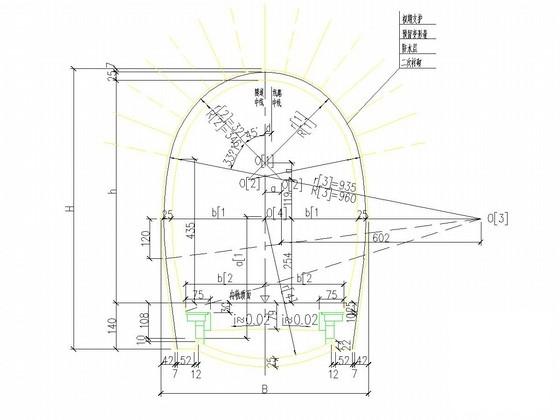 单线电化铁路隧道设计图 - 1