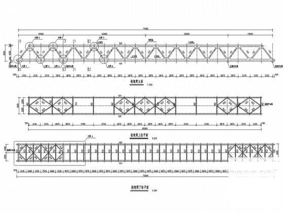 人行天桥钢桁架梁设计图 - 1