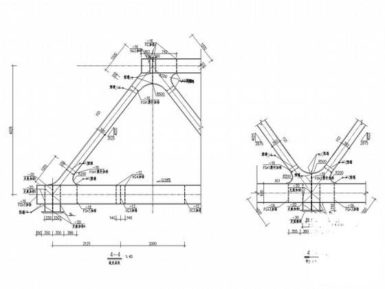 人行天桥钢桁架梁设计图 - 3