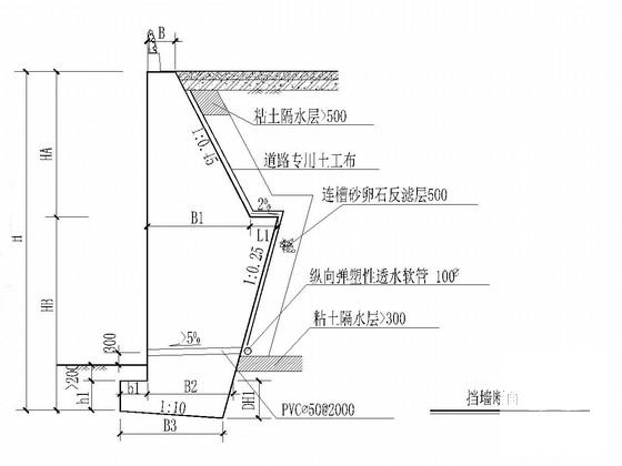 道路工程挡墙设计施工图纸 - 1