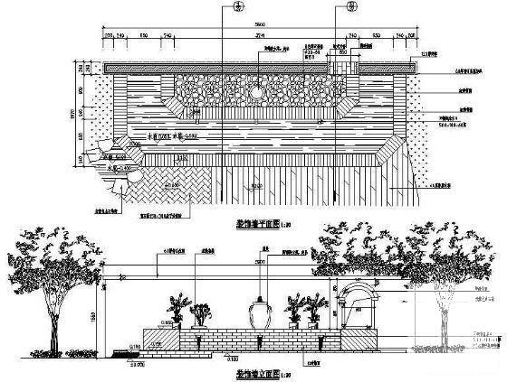 景观装饰墙详图 - 1
