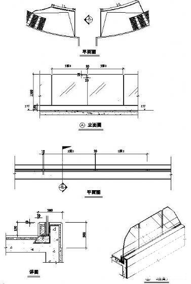 特色座椅施工图纸平面图及节点详图,立面图 - 1