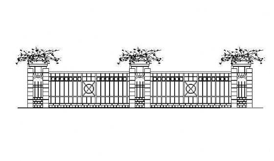 围墙立面标准段大样三 - 1