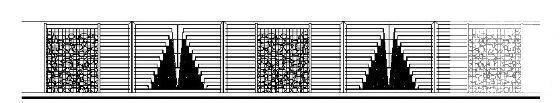 卵石铁艺围墙详图纸立面图 - 1