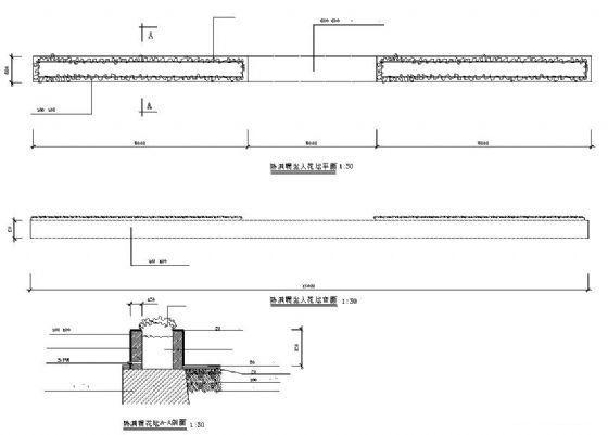 坐人花坛设计图纸平面图及剖面图,立面图 - 1