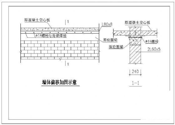 墙体偏移加固示意图 - 1