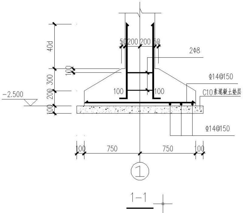 1500x1500独立柱基节点构造详图纸 - 2
