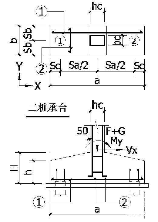 二桩承台节点图 - 1