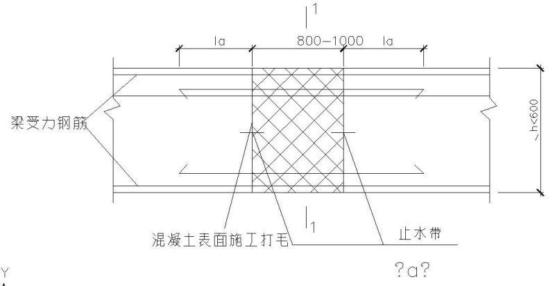 现浇梁后浇带节点构造详图 - 1