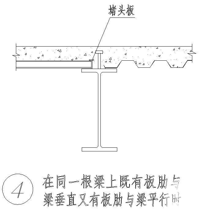 在同一根梁上既有板肋与梁垂直又有板肋与梁平行时节点构造详图纸 - 1