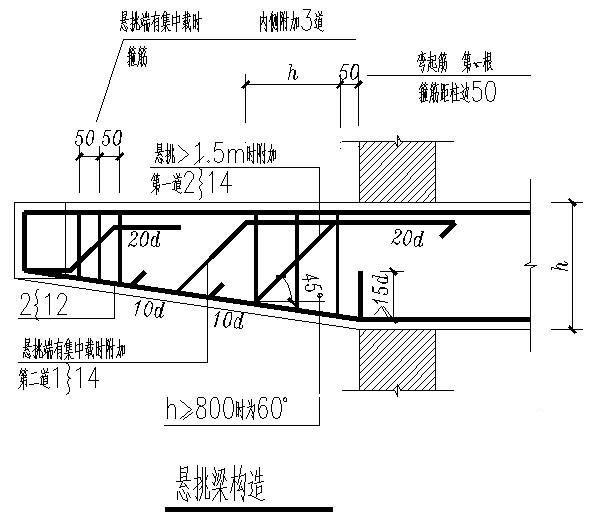 悬挑梁节点图 - 1