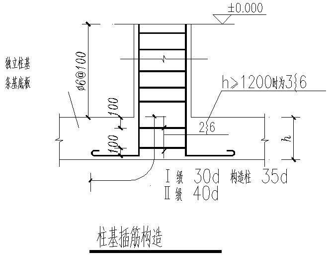 柱基插筋节点图 - 1