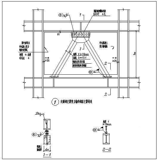 钢板支撑节点构造图 - 1