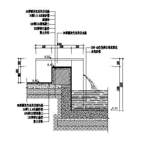 花坛做法详图纸大样图及剖面图 - 1