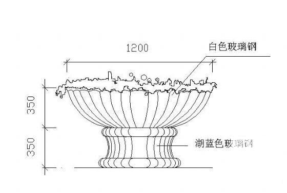 两种花坛的做法大样平面图、立面图 - 2