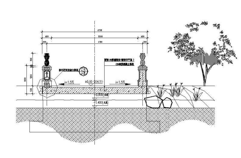 景观平桥施工大样图 - 2