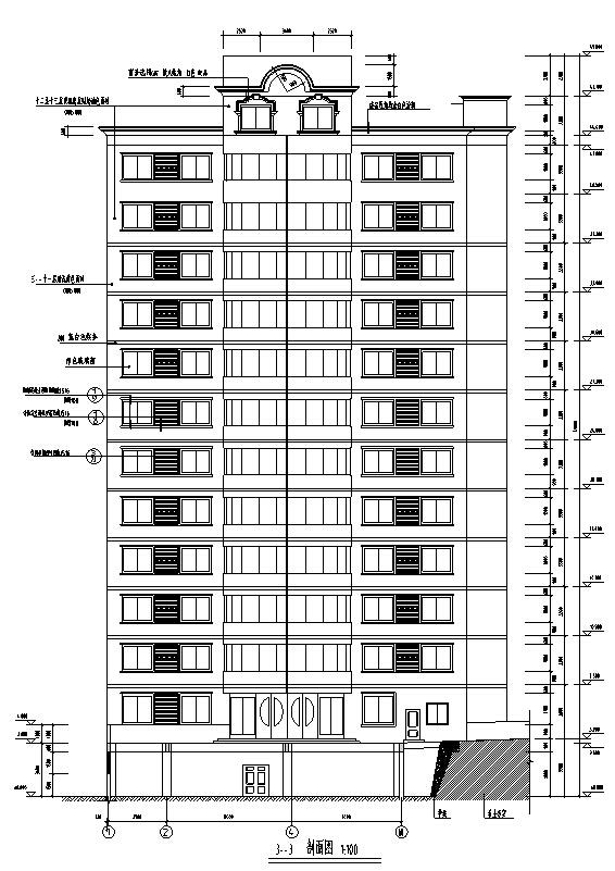 欧式高层商业建筑设计CAD施工图纸（框架核心筒）(钢筋混凝土结构) - 1