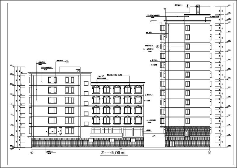 欧式高层商业建筑设计CAD施工图纸（框架核心筒）(钢筋混凝土结构) - 3