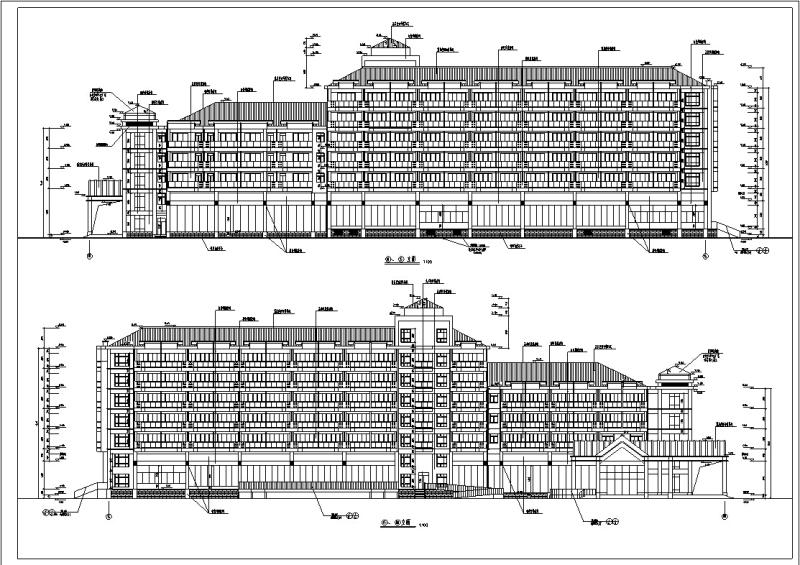 多层度假中心酒店建筑设计CAD施工图纸（框架结构） - 4