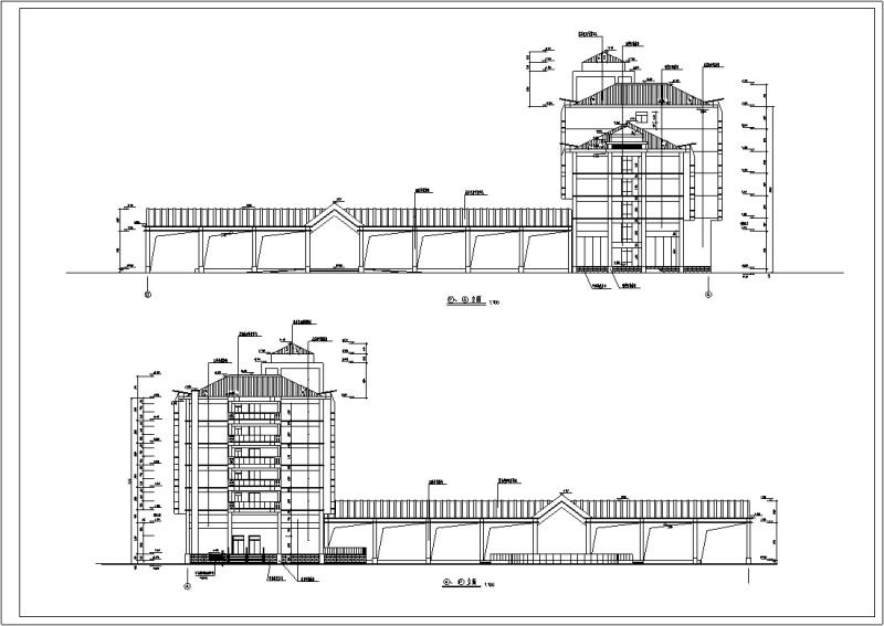 多层度假中心酒店建筑设计CAD施工图纸（框架结构） - 5