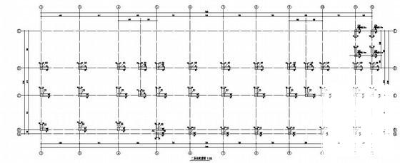 框架结构大学后勤综合楼结构CAD施工图纸（5层独立基础）(平面布置图) - 2