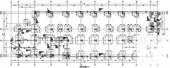 框架结构大学后勤综合楼结构CAD施工图纸（5层独立基础）(平面布置图) - 3