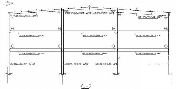 3层桩基础框架结构厂房结构CAD施工图纸(平面布置图) - 3