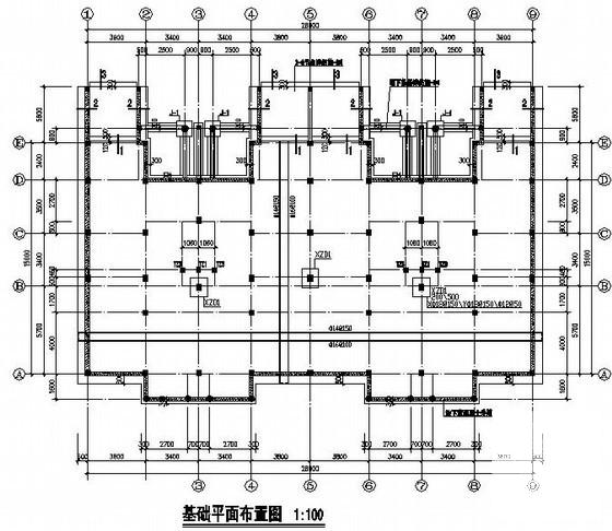 3层筏型基础框架结构别墅结构CAD施工图纸(楼梯配筋图) - 3
