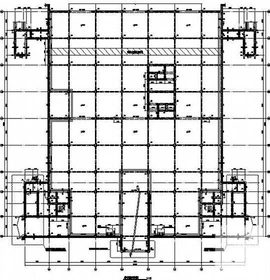 地下1层桩基础人防车库结构CAD施工图纸(平面布置图) - 1