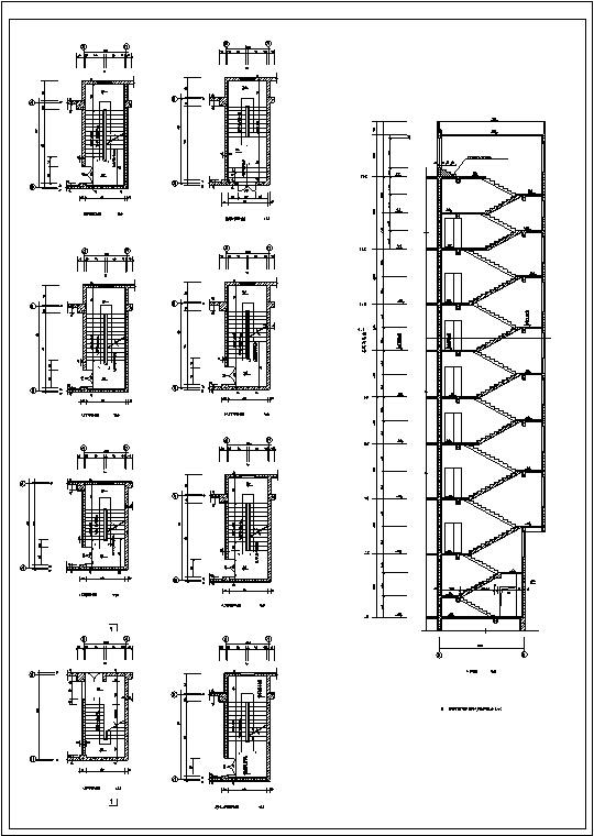 民航酒店高层宾馆建筑设计CAD施工图纸（）（框架核心筒结构） - 1