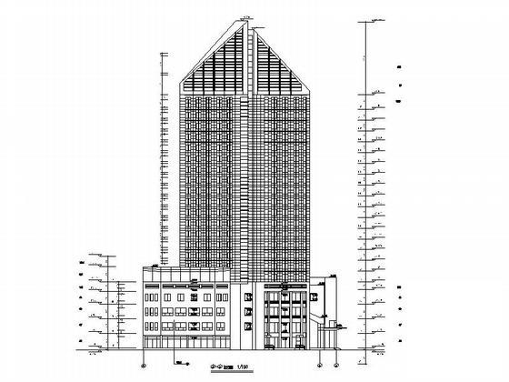 高层框架筒体结构五星级酒店建筑施工CAD图纸 - 4