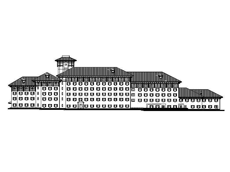 高层新中式风格高级滨湖旅店建筑施工CAD图纸(钢筋混凝土结构) - 1