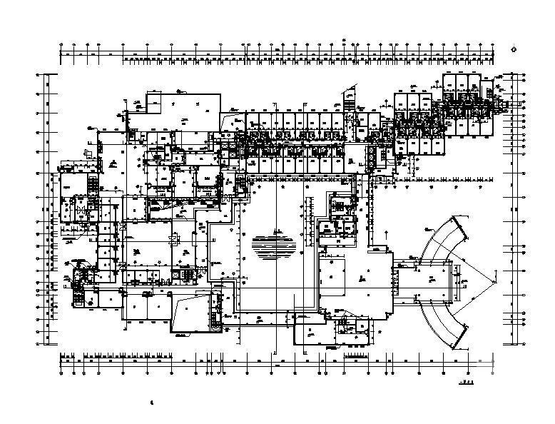 高层新中式风格高级滨湖旅店建筑施工CAD图纸(钢筋混凝土结构) - 3