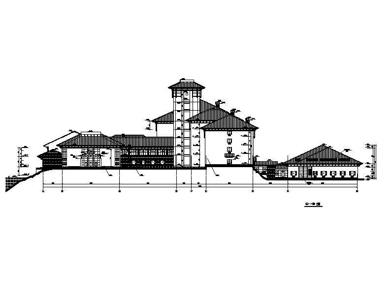 高层新中式风格高级滨湖旅店建筑施工CAD图纸(钢筋混凝土结构) - 5