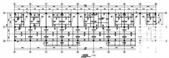 3层柱下独立基础框架结构综合服务中心楼结构CAD施工图纸(平面布置图) - 1